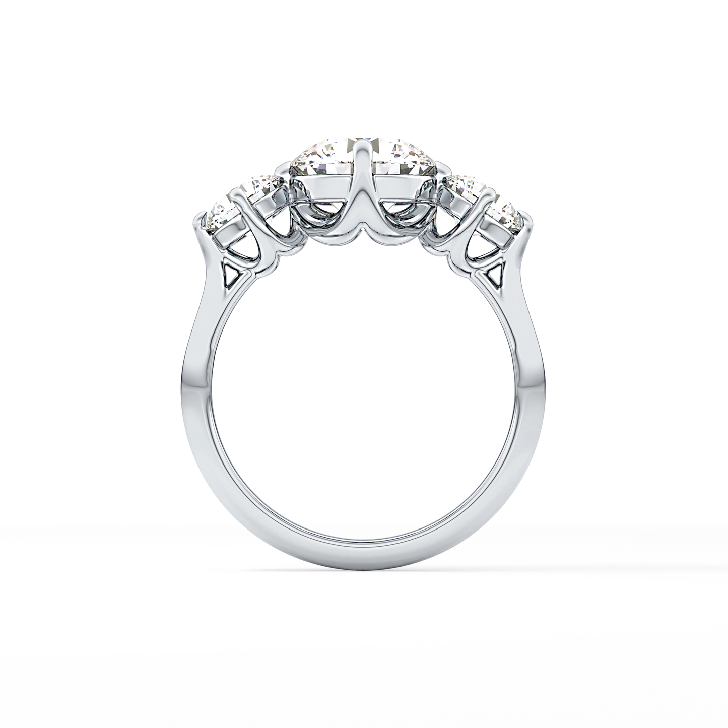 Round Three Stone Lab Grown Diamond Engagement Ring