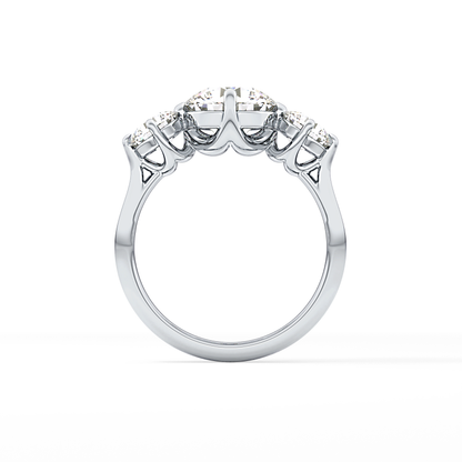 Round Three Stone Lab Grown Diamond Engagement Ring