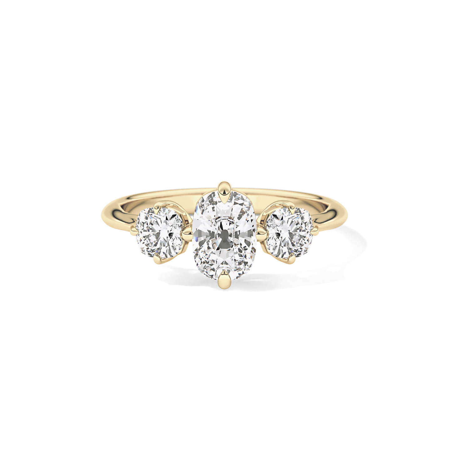 Cushion Three Stone Lab Grown Diamond Engagement Ring