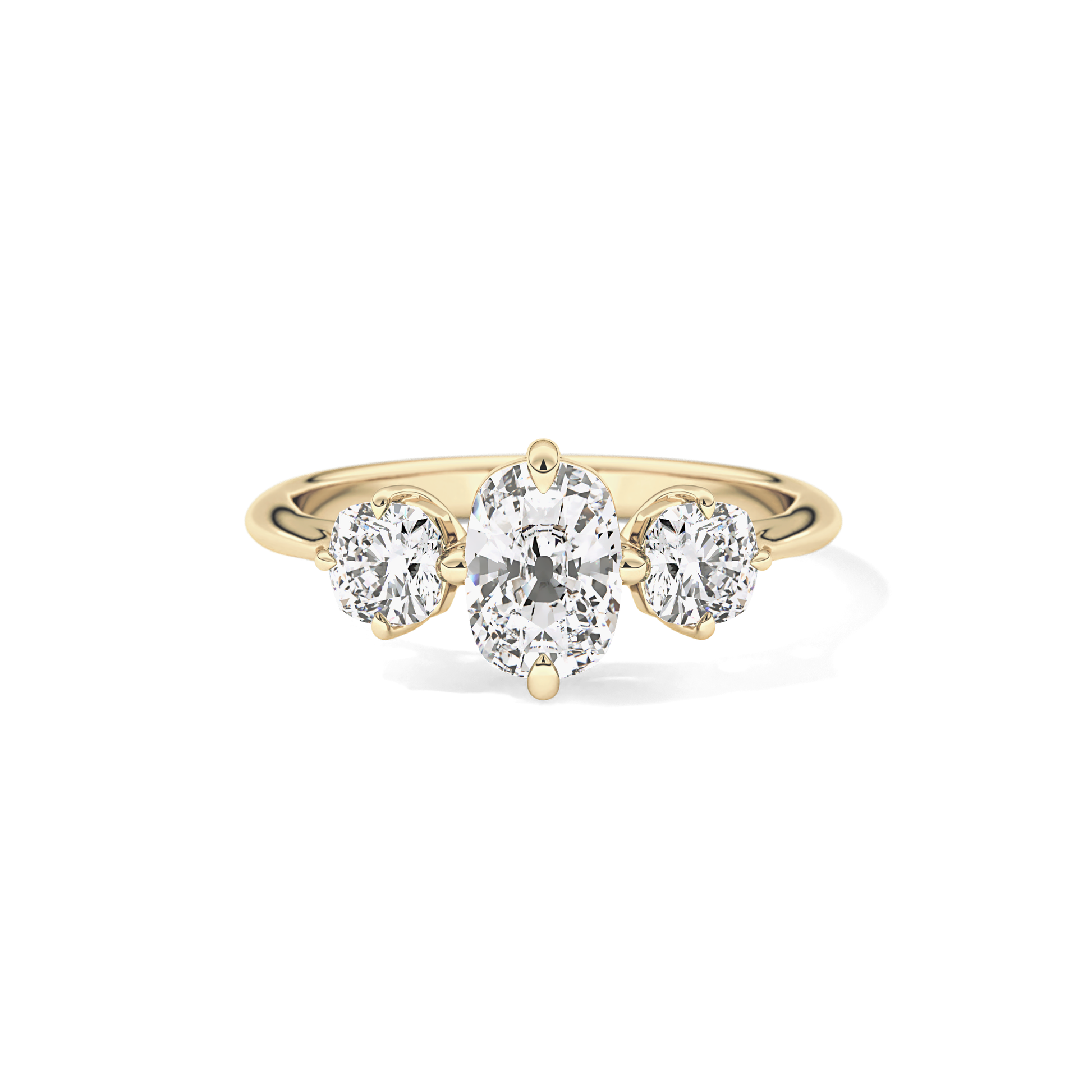 Cushion Three Stone Lab Grown Diamond Engagement Ring