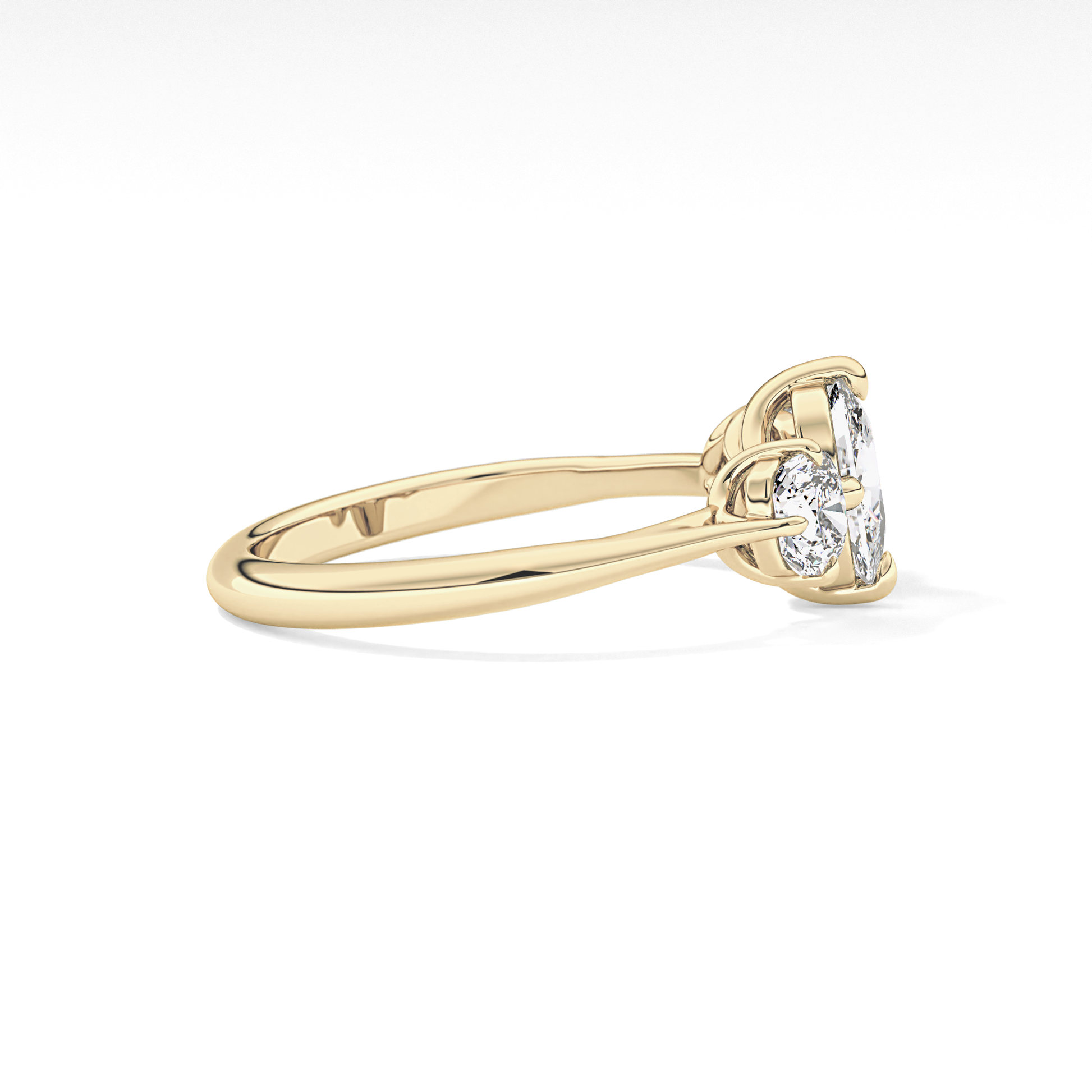 Cushion Three Stone Lab Grown Diamond Engagement Ring