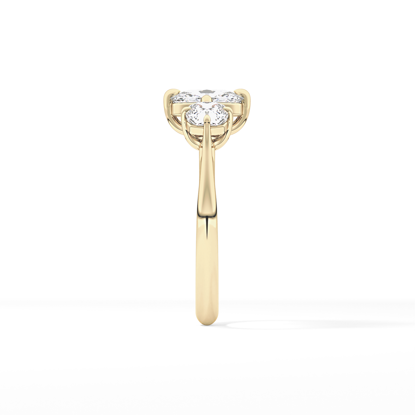 Cushion Three Stone Lab Grown Diamond Engagement Ring