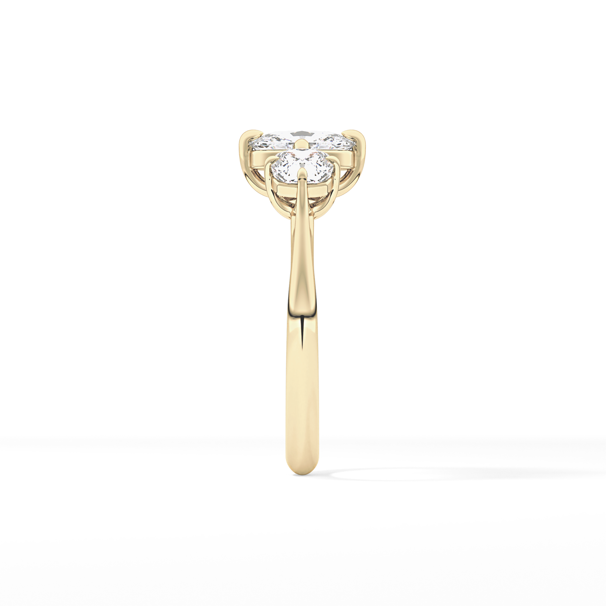 Cushion Three Stone Lab Grown Diamond Engagement Ring