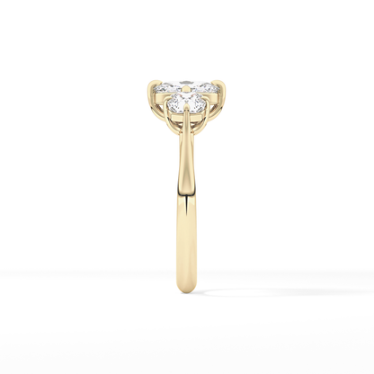 Cushion Three Stone Lab Grown Diamond Engagement Ring