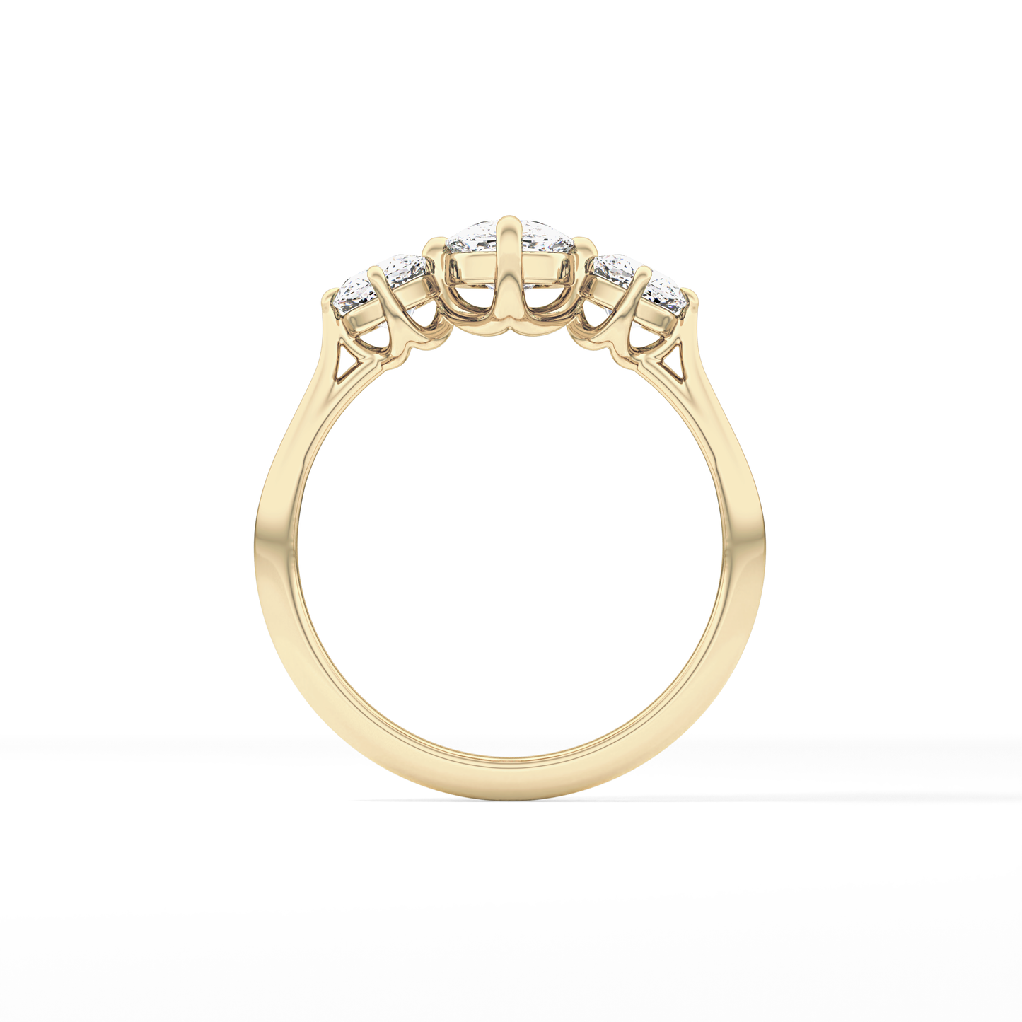 Cushion Three Stone Lab Grown Diamond Engagement Ring