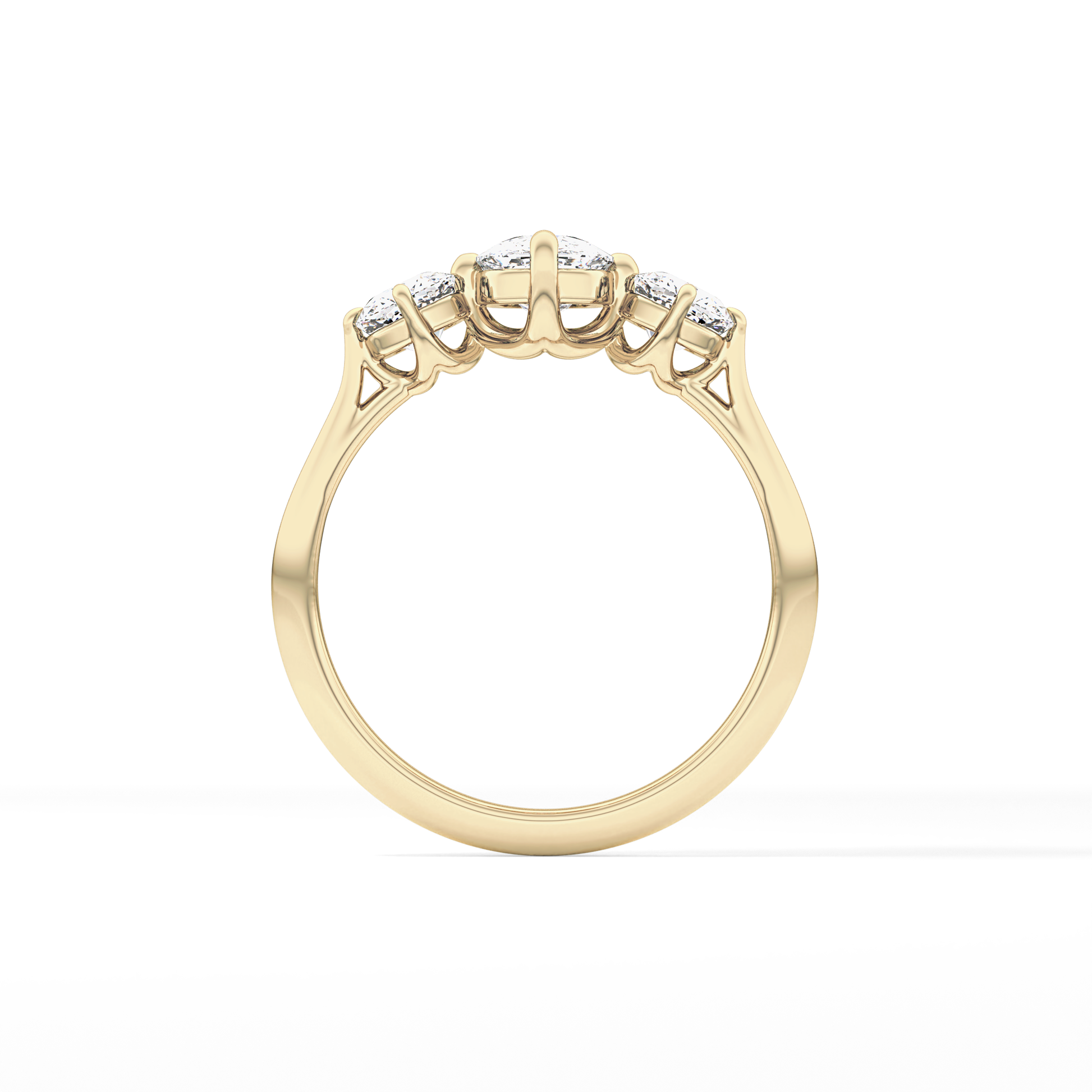Cushion Three Stone Lab Grown Diamond Engagement Ring