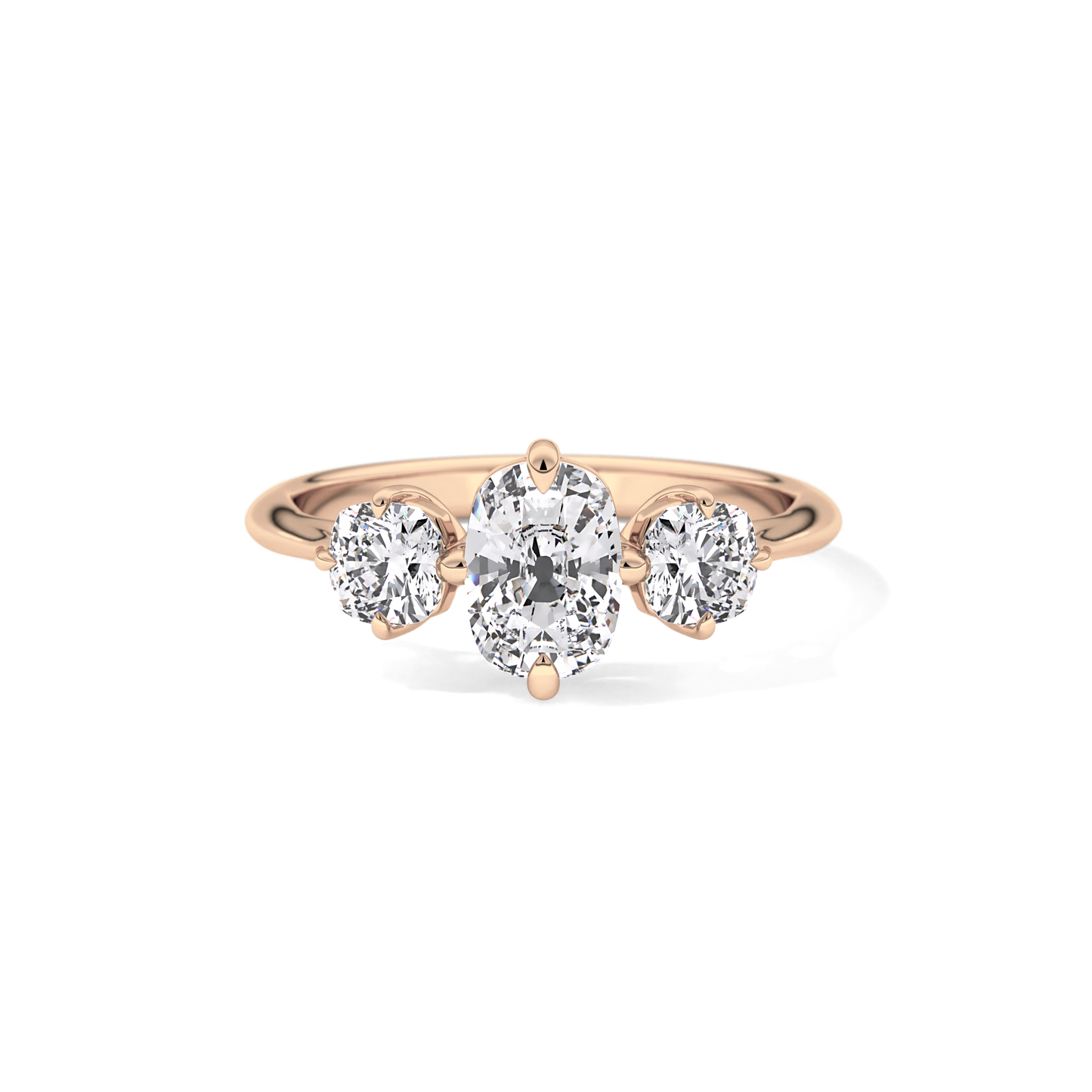 Cushion Three Stone Lab Grown Diamond Engagement Ring