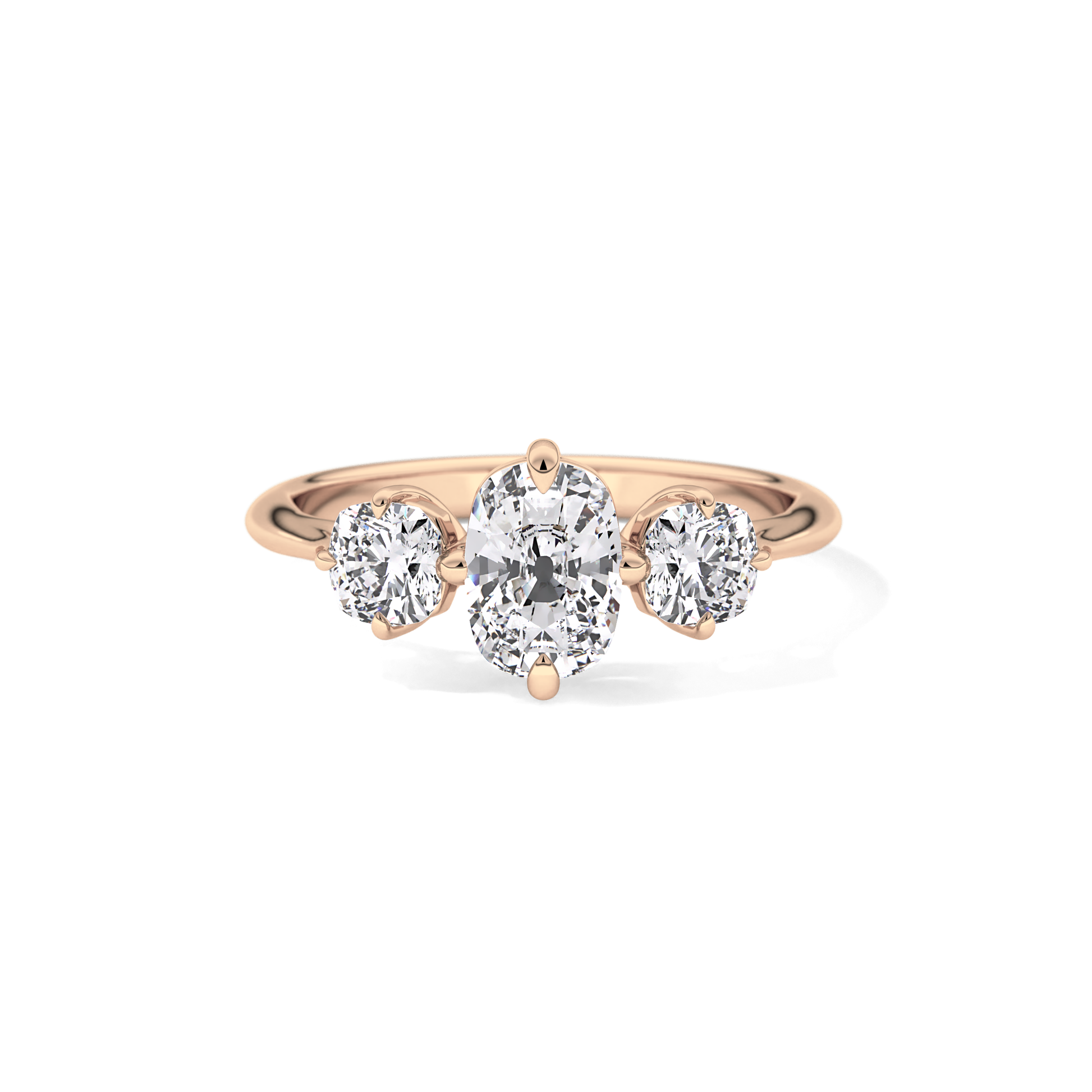 Cushion Three Stone Lab Grown Diamond Engagement Ring