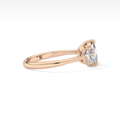 Cushion Three Stone Lab Grown Diamond Engagement Ring