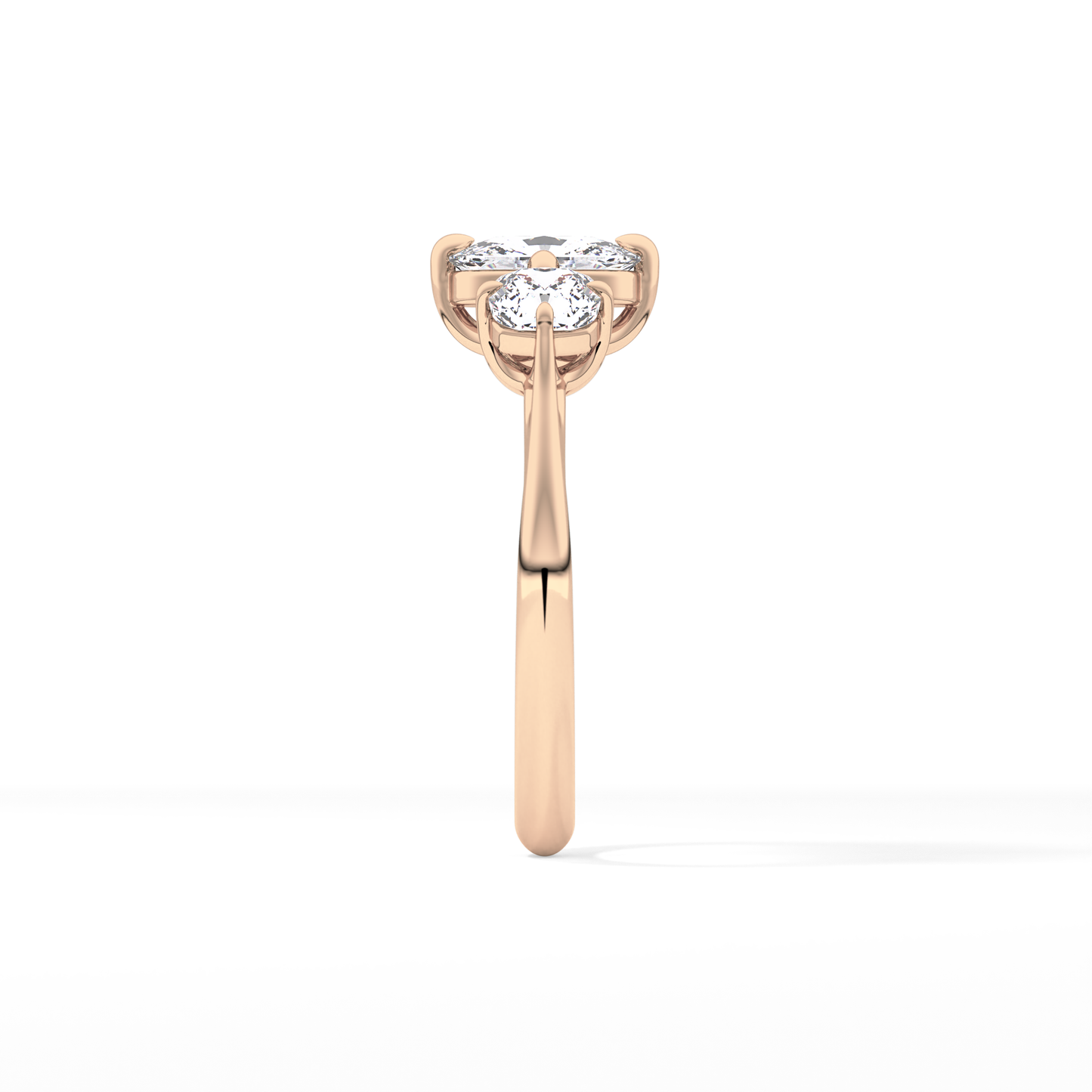 Cushion Three Stone Lab Grown Diamond Engagement Ring