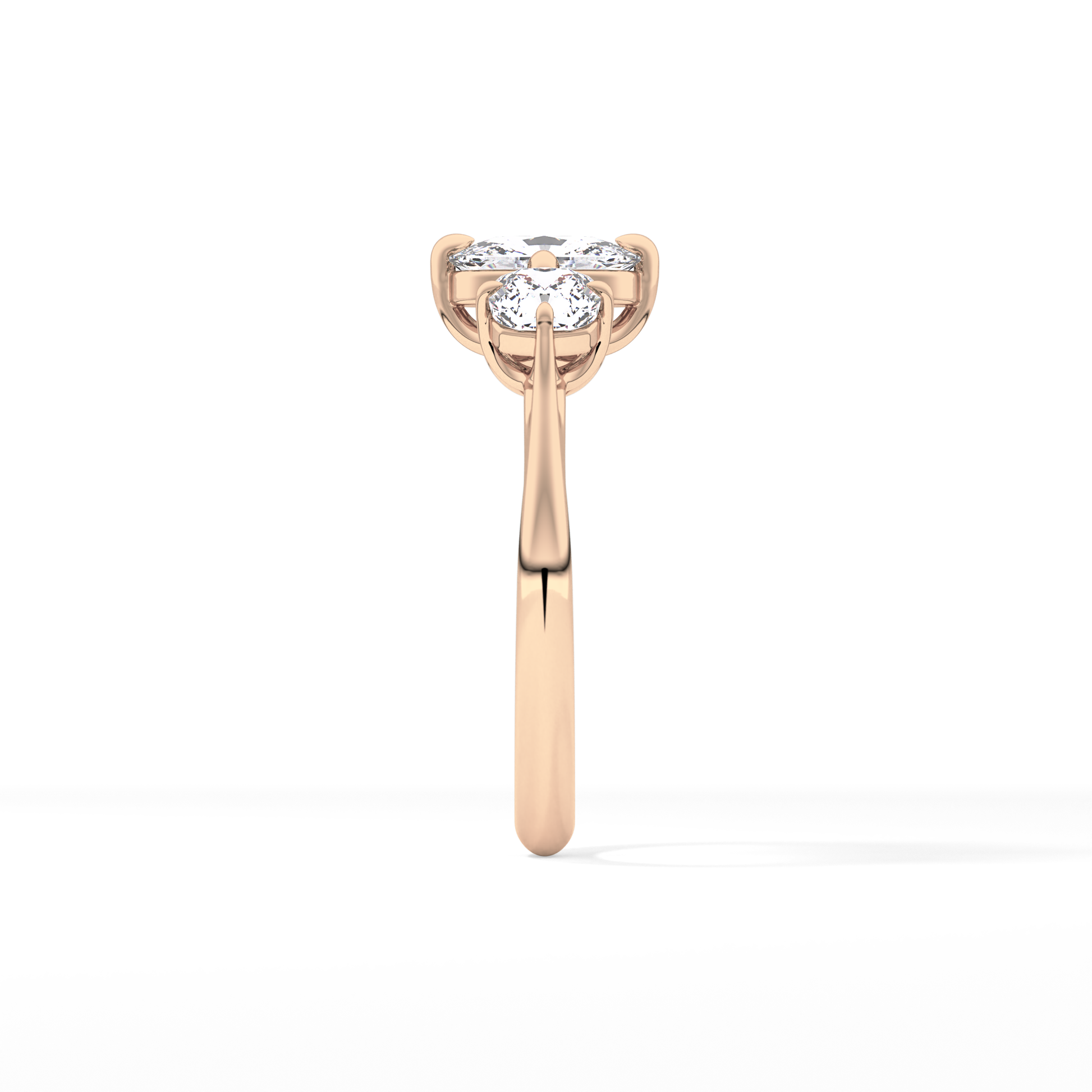 Cushion Three Stone Lab Grown Diamond Engagement Ring