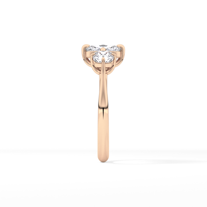 Cushion Three Stone Lab Grown Diamond Engagement Ring