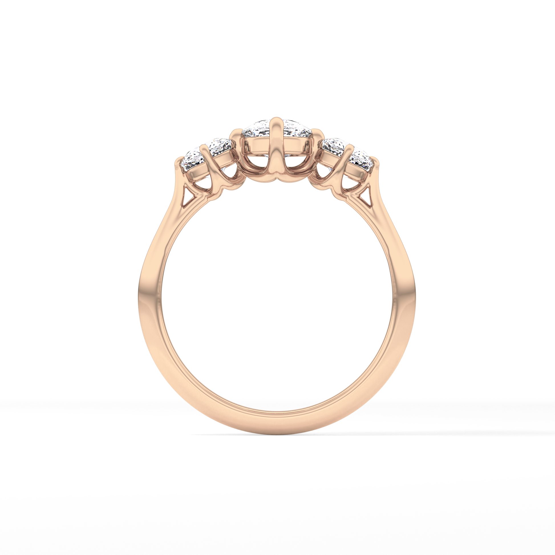 Cushion Three Stone Lab Grown Diamond Engagement Ring