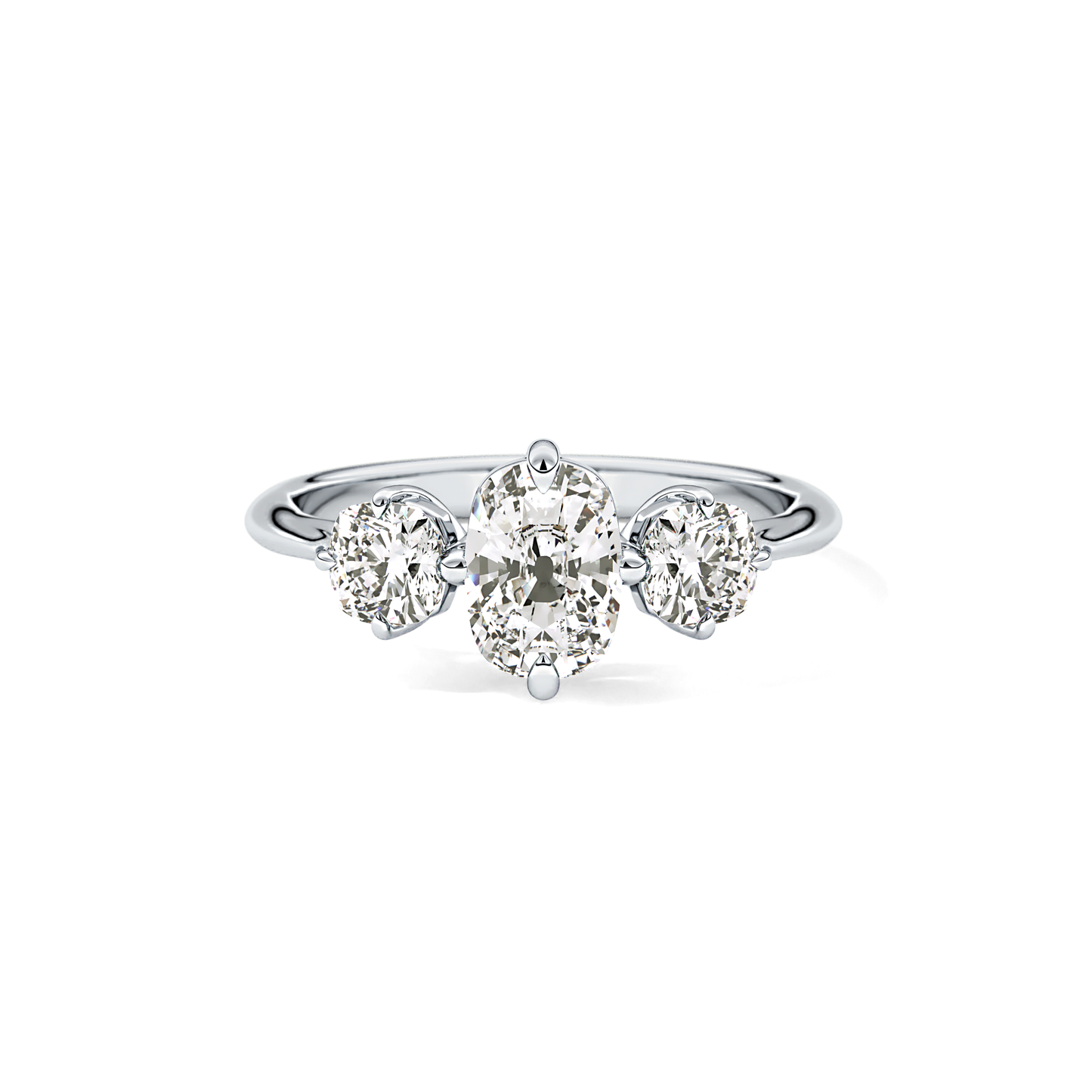 Cushion Three Stone Lab Grown Diamond Engagement Ring