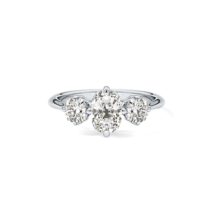 Cushion Three Stone Lab Grown Diamond Engagement Ring