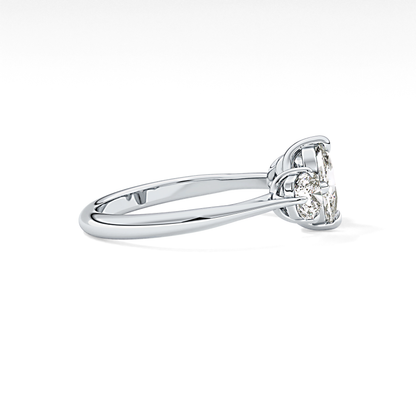 Cushion Three Stone Lab Grown Diamond Engagement Ring