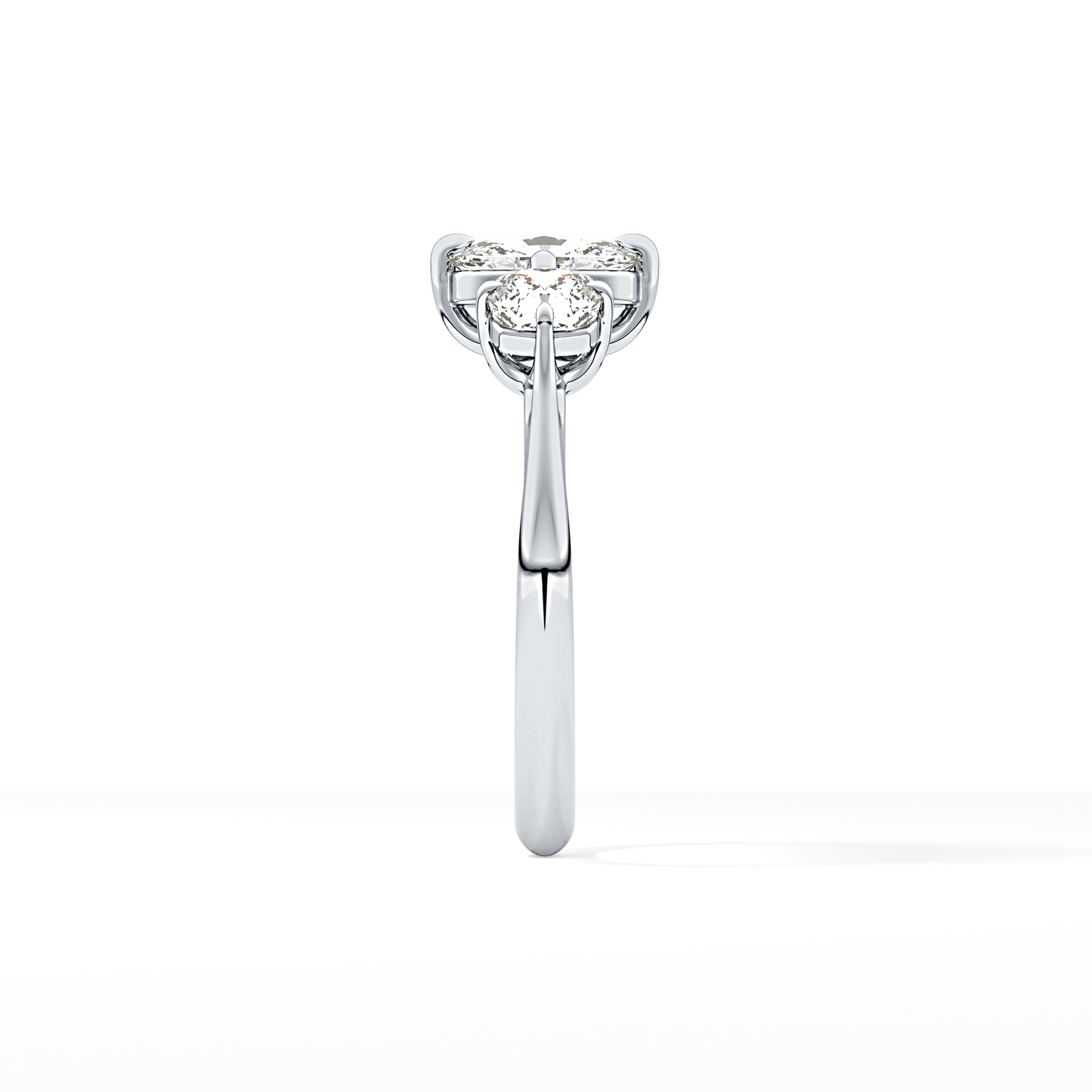 Cushion Three Stone Lab Grown Diamond Engagement Ring
