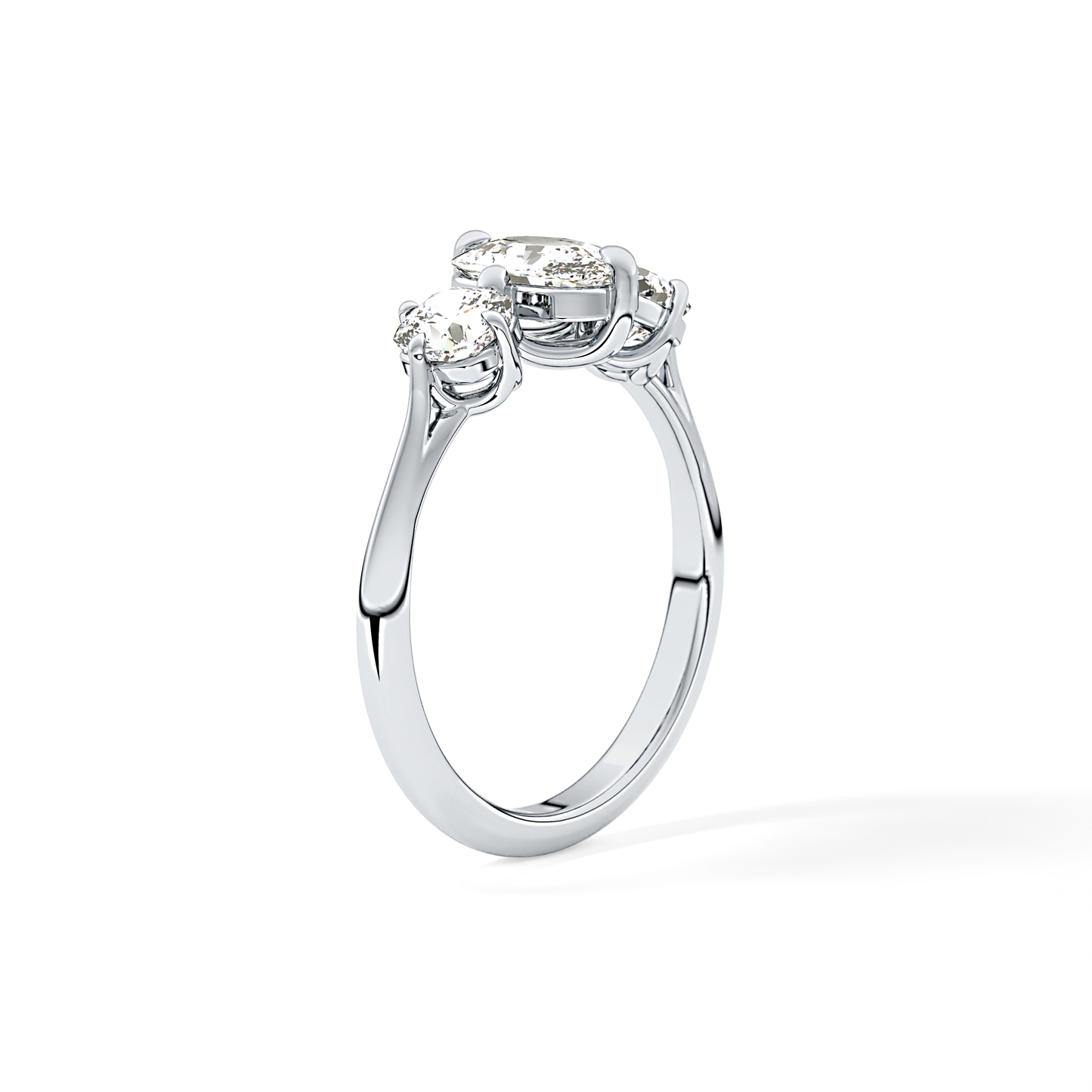 Cushion Three Stone Lab Grown Diamond Engagement Ring