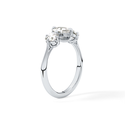 Cushion Three Stone Lab Grown Diamond Engagement Ring