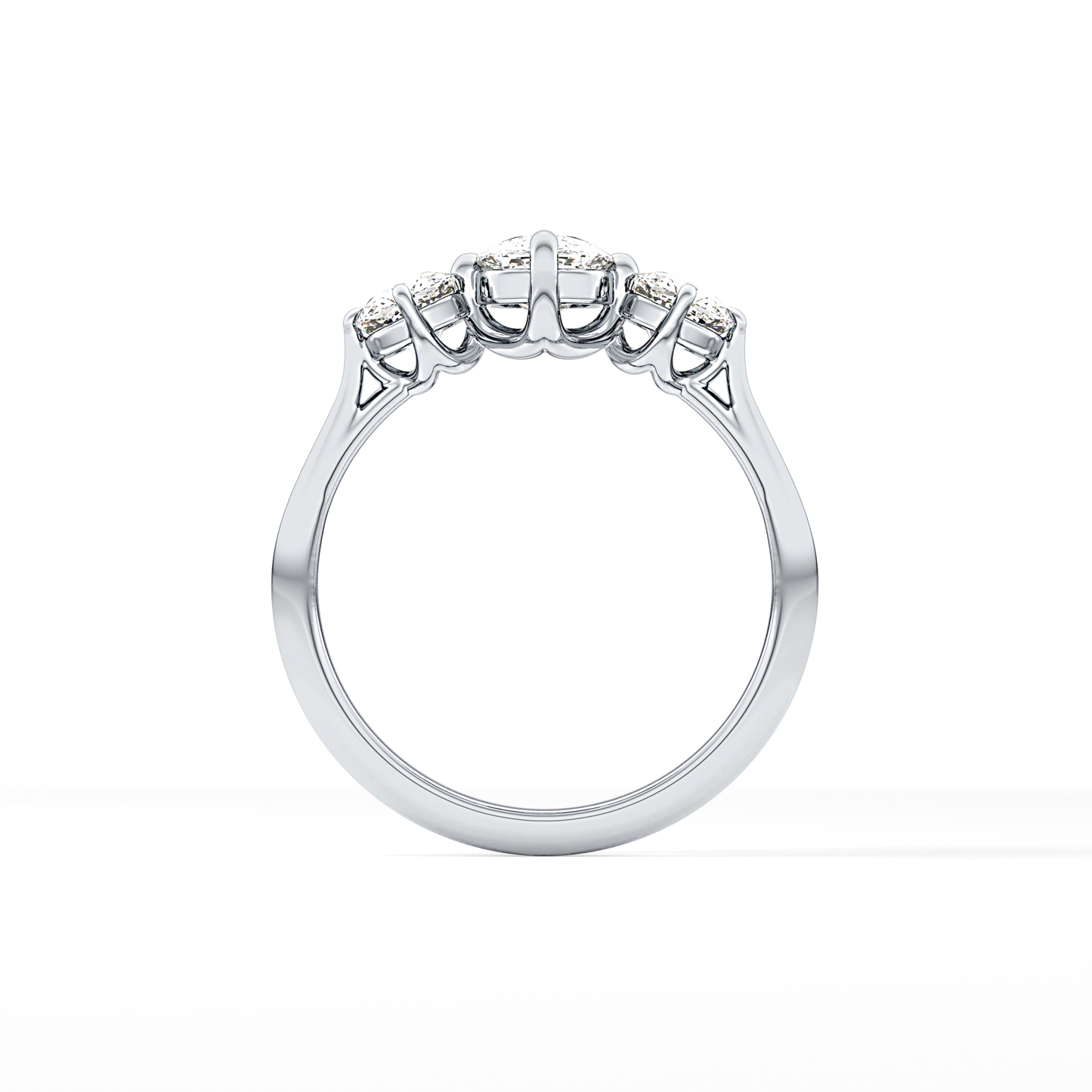 Cushion Three Stone Lab Grown Diamond Engagement Ring