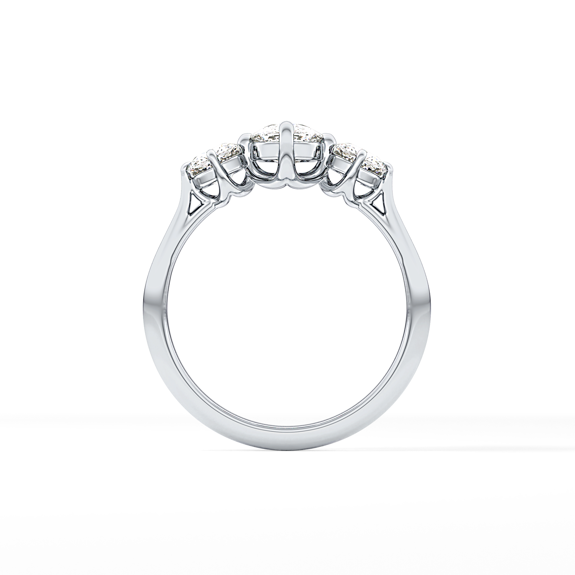 Cushion Three Stone Lab Grown Diamond Engagement Ring