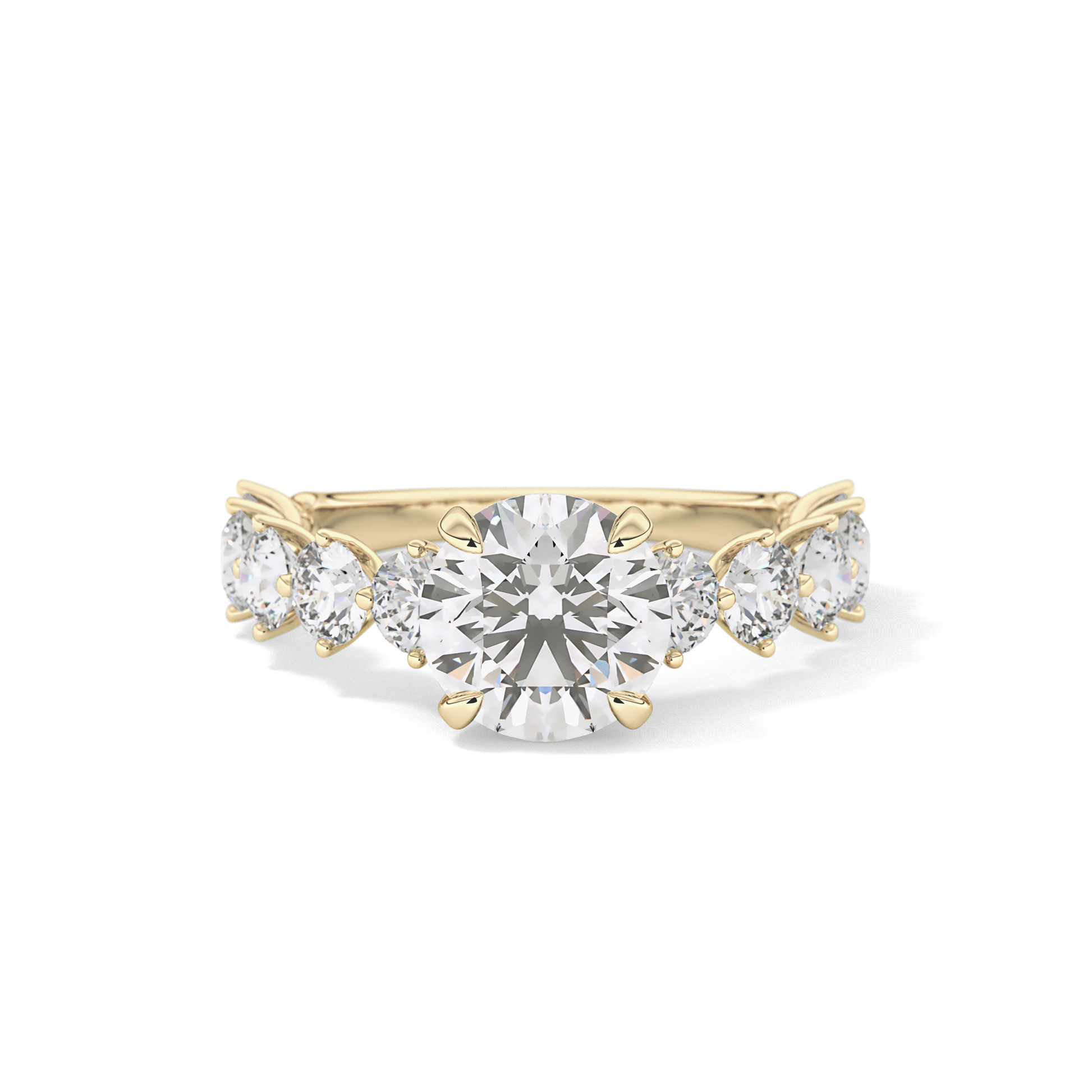 Round Pave Lab Grown Diamond Engagement Ring