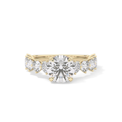Round Pave Lab Grown Diamond Engagement Ring