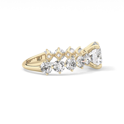 Round Pave Lab Grown Diamond Engagement Ring