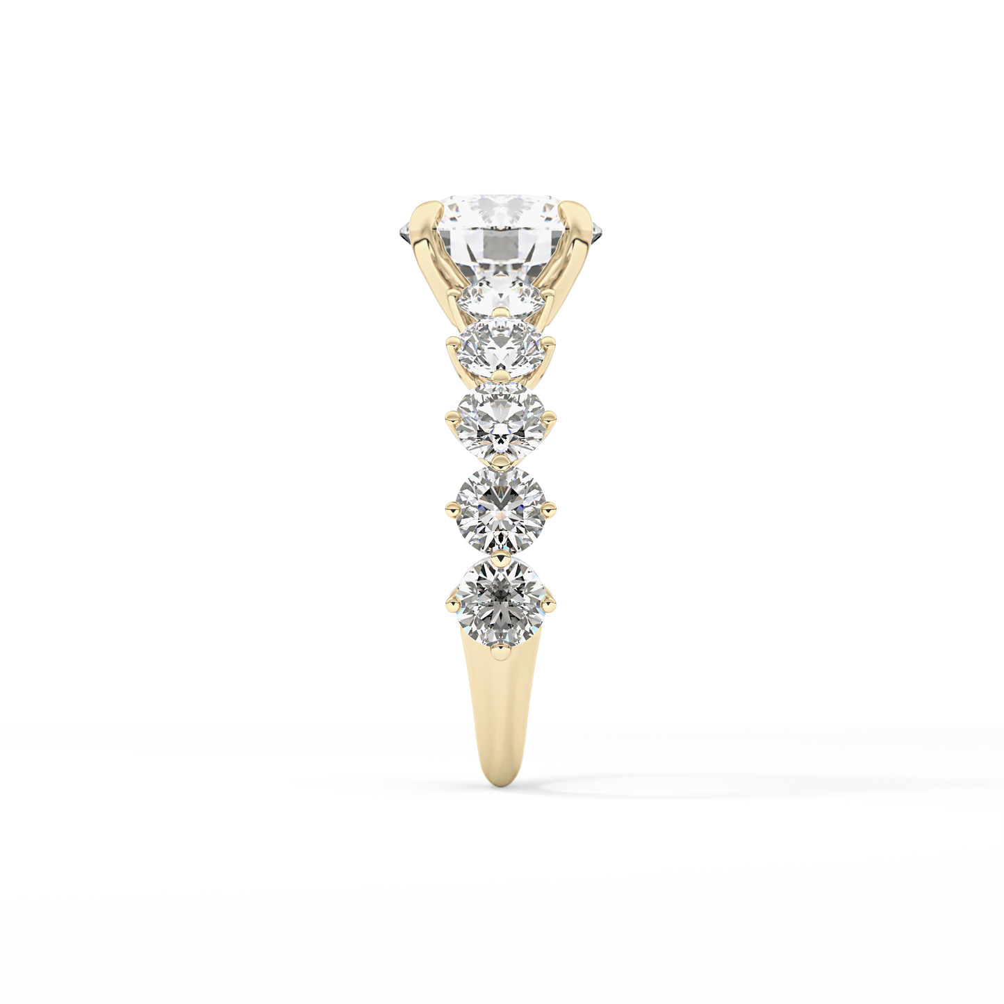 Round Pave Lab Grown Diamond Engagement Ring