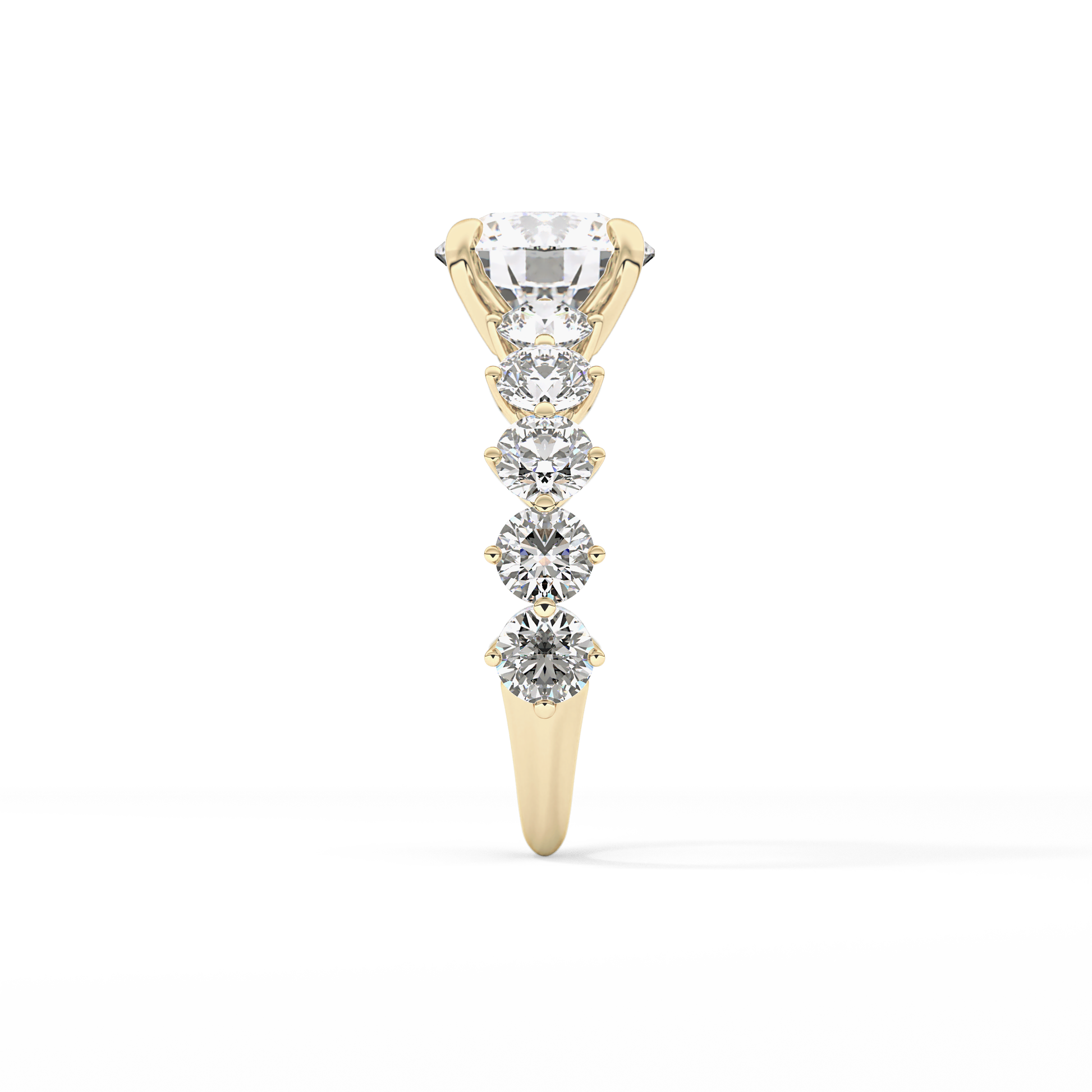 Round Pave Lab Grown Diamond Engagement Ring