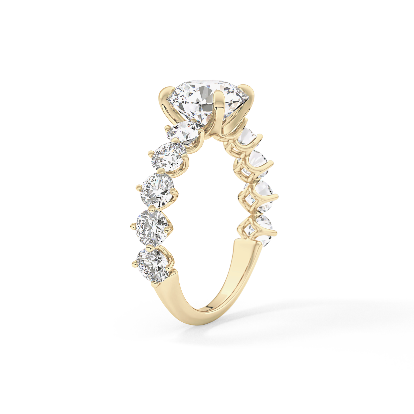 Round Pave Lab Grown Diamond Engagement Ring
