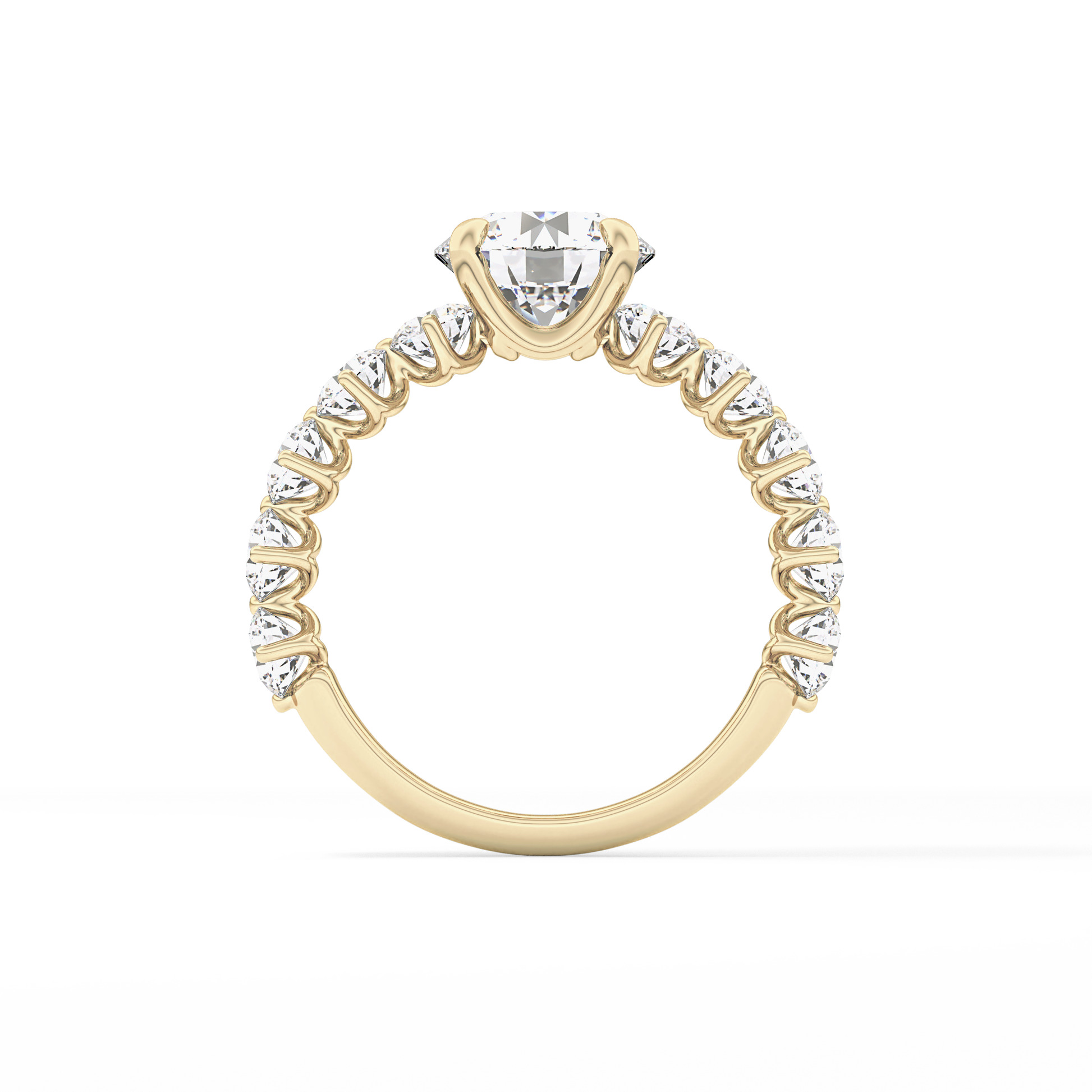 Round Pave Lab Grown Diamond Engagement Ring