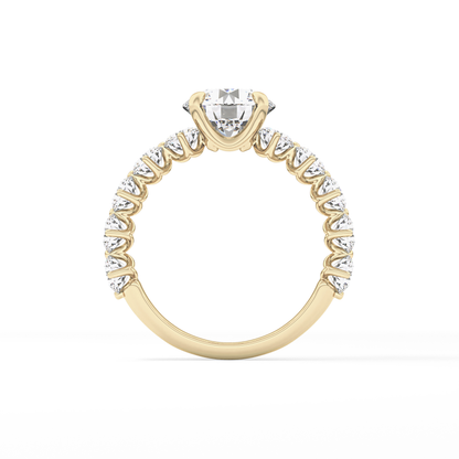 Round Pave Lab Grown Diamond Engagement Ring