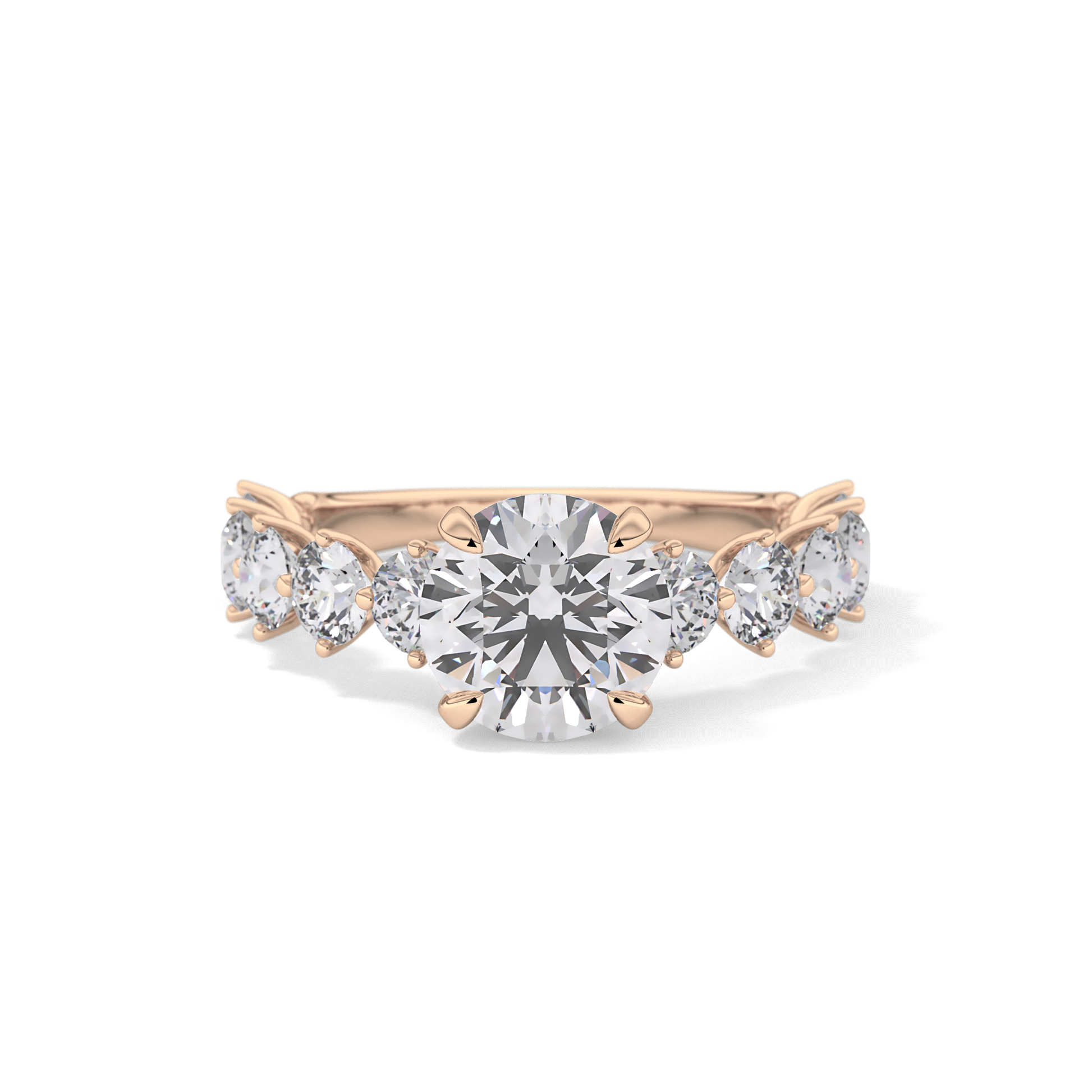 Round Pave Lab Grown Diamond Engagement Ring