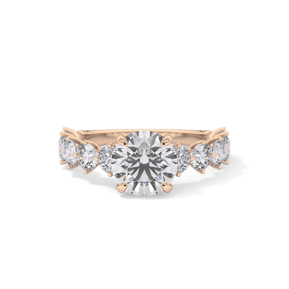 Round Pave Lab Grown Diamond Engagement Ring