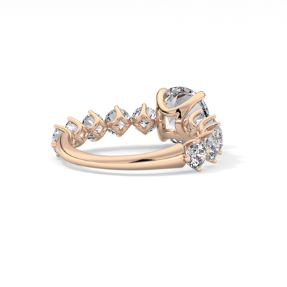 Round Pave Lab Grown Diamond Engagement Ring