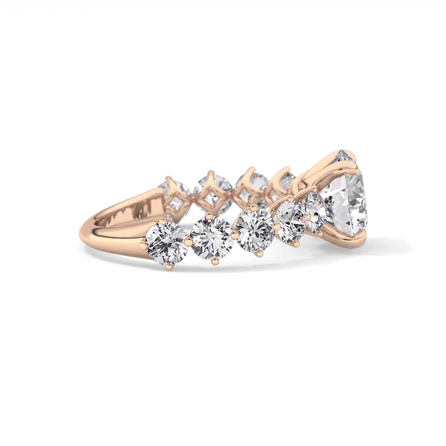 Round Pave Lab Grown Diamond Engagement Ring