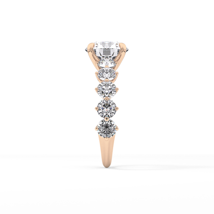 Round Pave Lab Grown Diamond Engagement Ring
