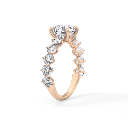 Round Pave Lab Grown Diamond Engagement Ring