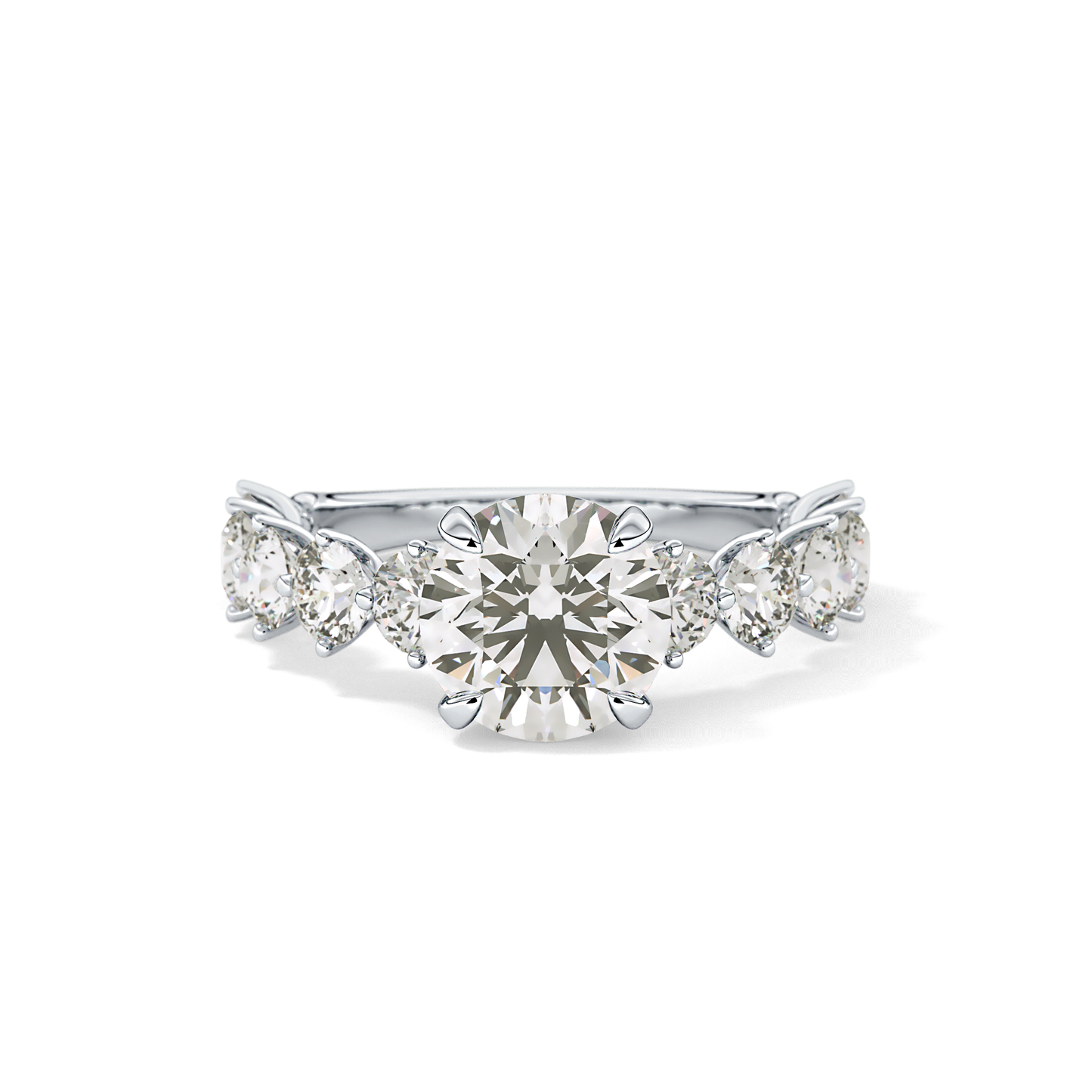 Round Pave Lab Grown Diamond Engagement Ring