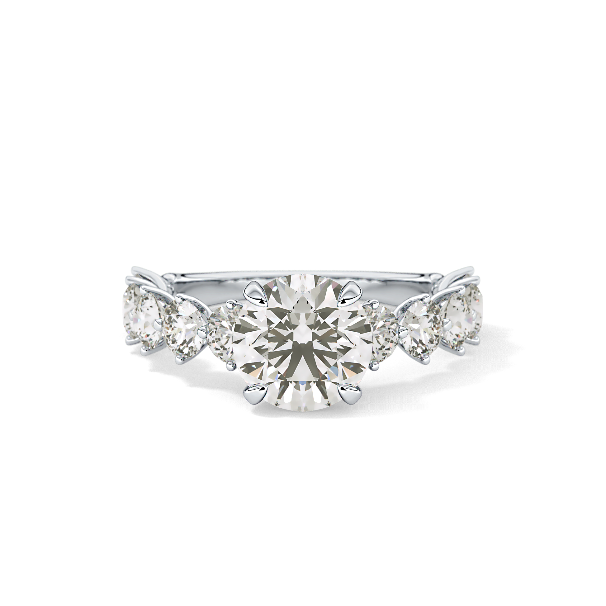 Round Pave Lab Grown Diamond Engagement Ring