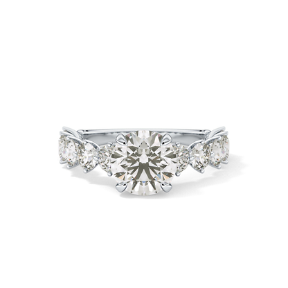 Round Pave Lab Grown Diamond Engagement Ring
