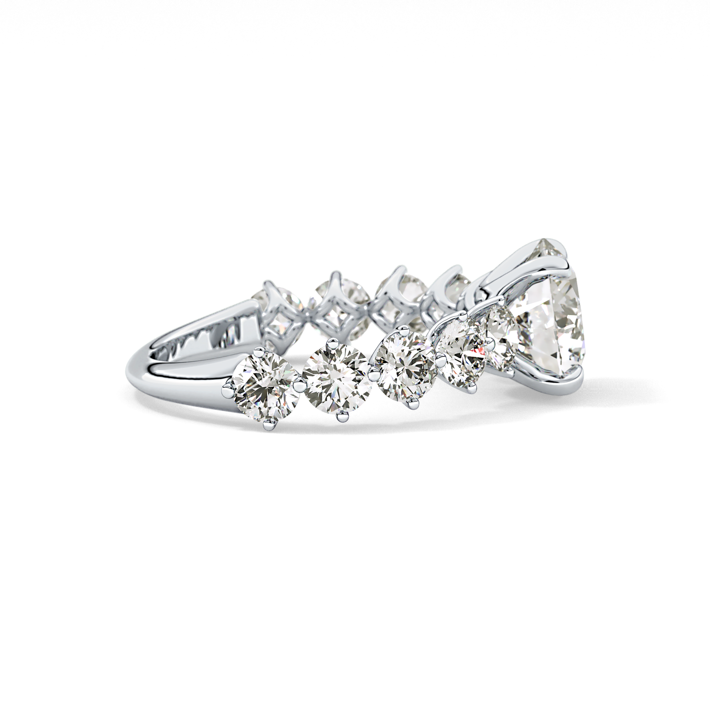 Round Pave Lab Grown Diamond Engagement Ring