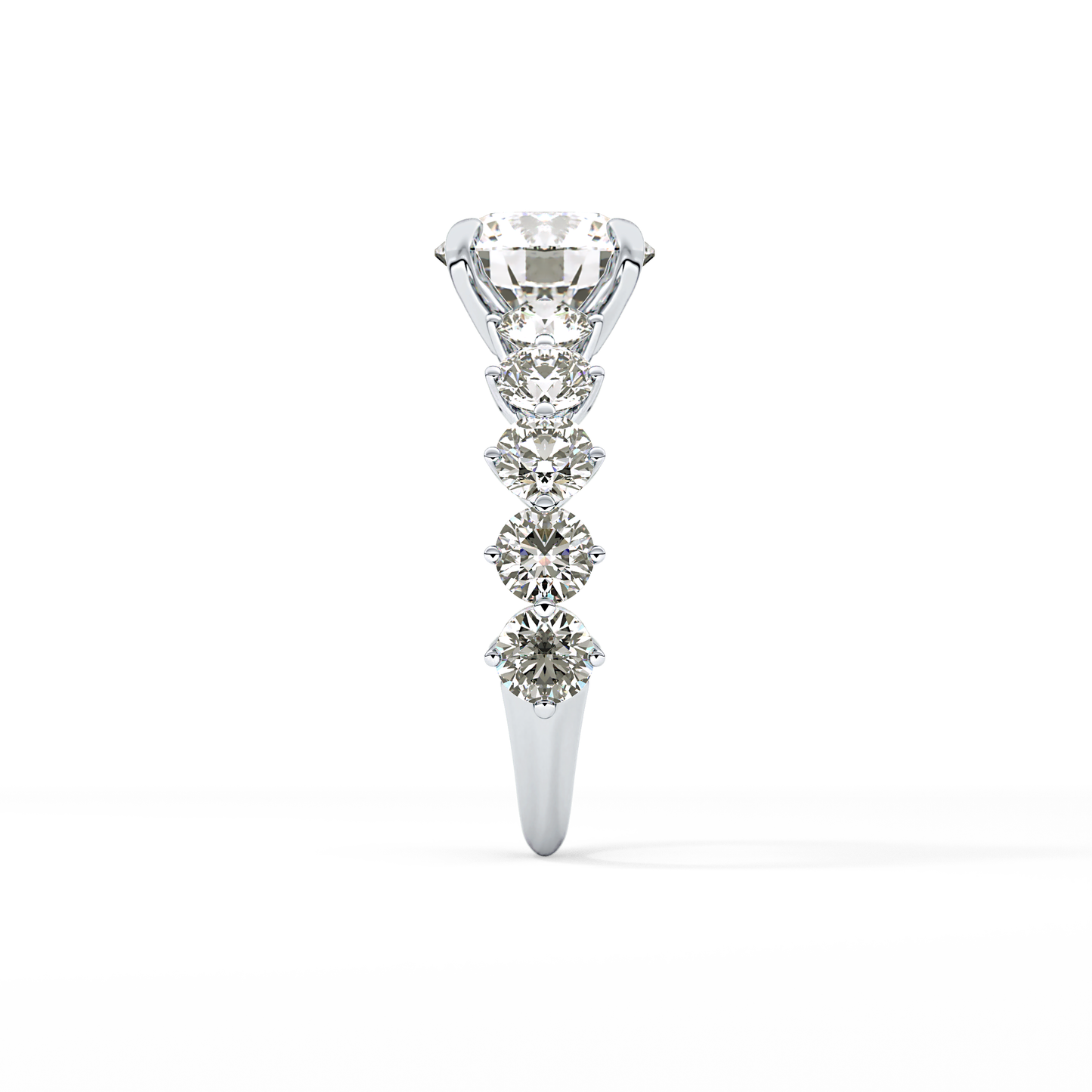 Round Pave Lab Grown Diamond Engagement Ring