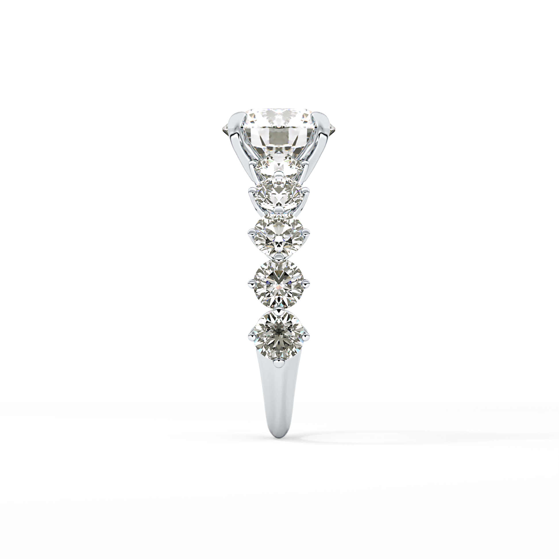 Round Pave Lab Grown Diamond Engagement Ring