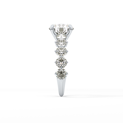 Round Pave Lab Grown Diamond Engagement Ring