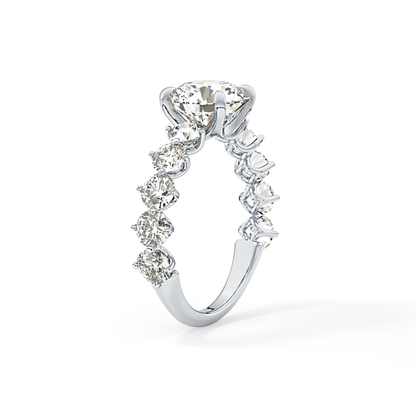 Round Pave Lab Grown Diamond Engagement Ring