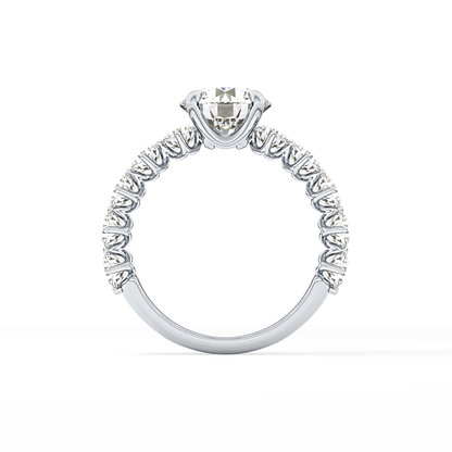 Round Pave Lab Grown Diamond Engagement Ring