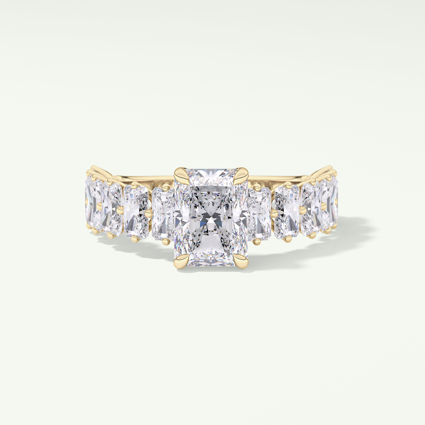 Radiant Pave Lab Grown Diamond Engagement Ring