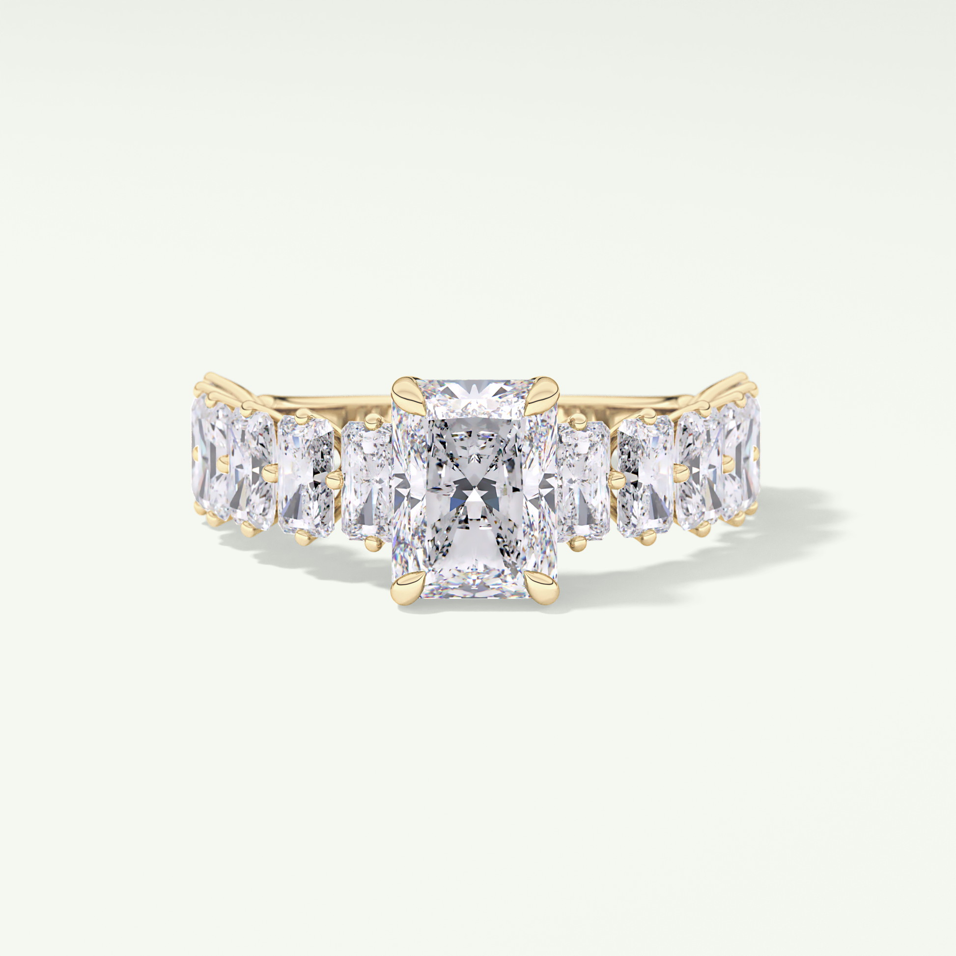 Radiant Pave Lab Grown Diamond Engagement Ring